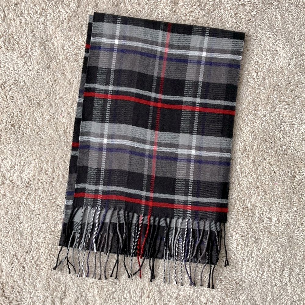 Italy Design | Unisex Plaid Scarf 20% Cashmere